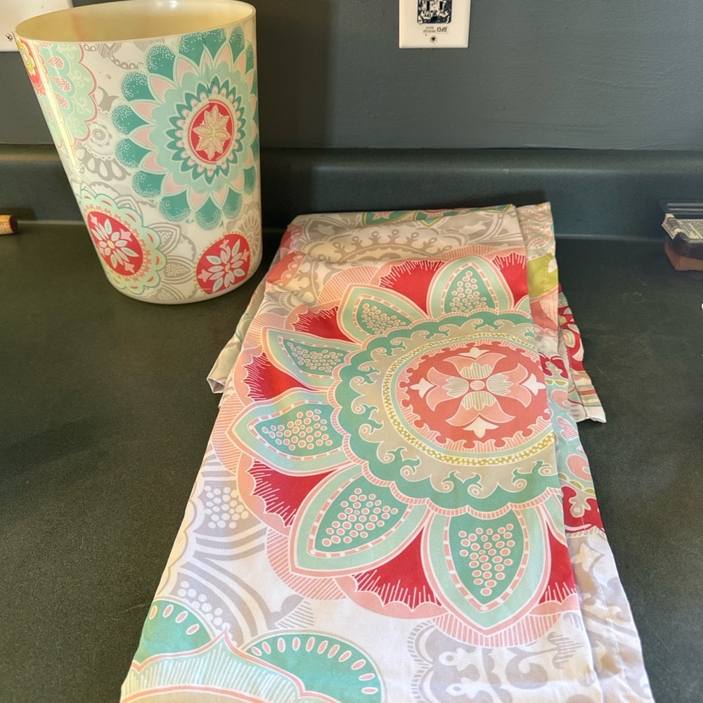 shower Curtain & matching trash can